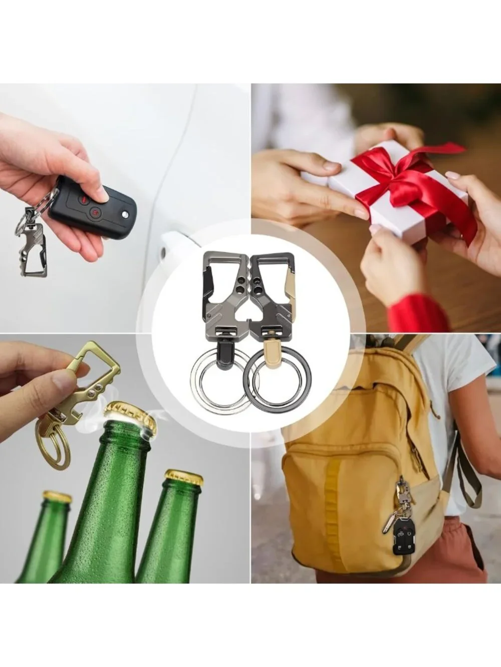 2 PCS Carabiner Key Chains - Durable Clip Key Holders for Easy Access